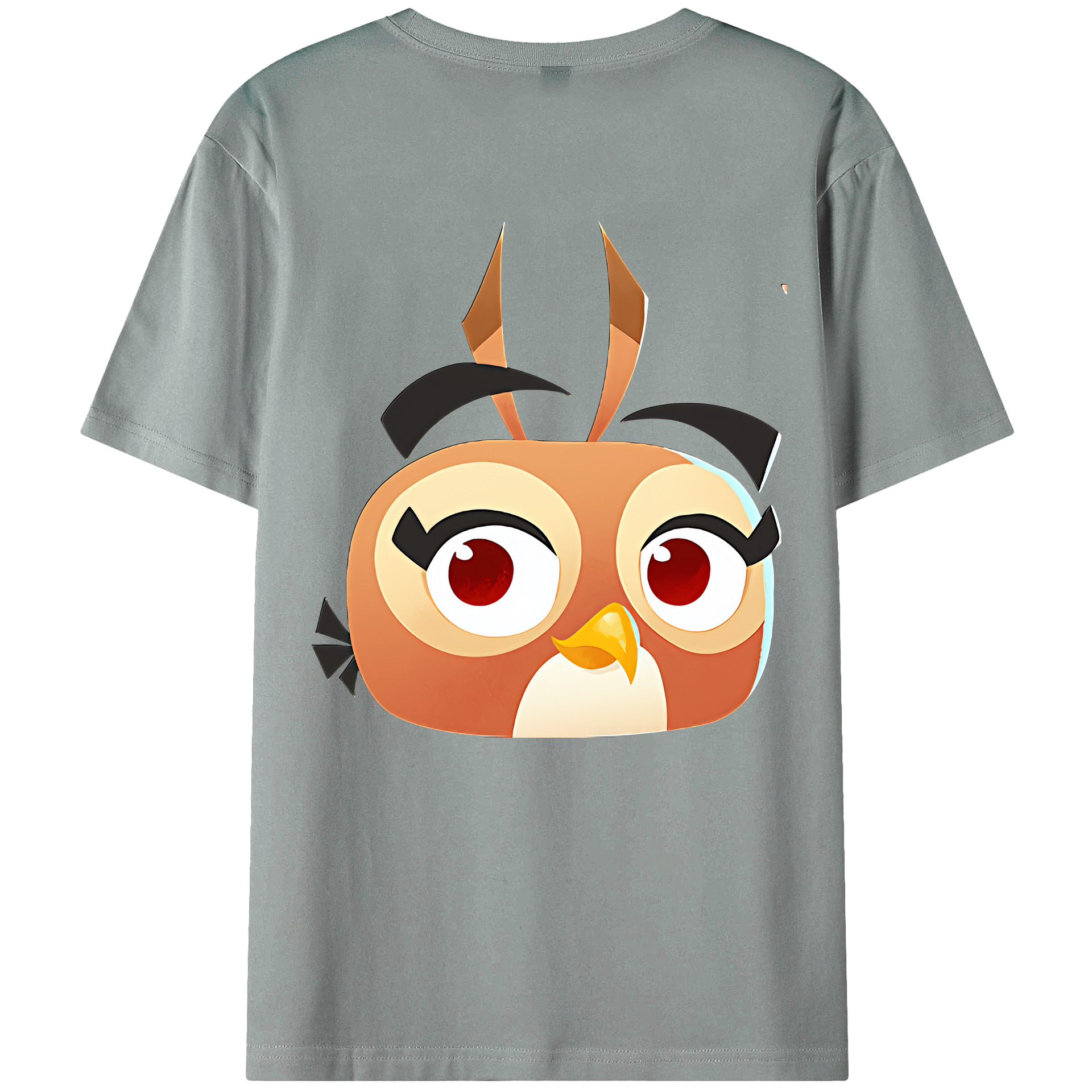 （画像用） Angry Birds アングリーバード 綿100％ メンズ半袖Tシャツ（バックプリント） 通気性